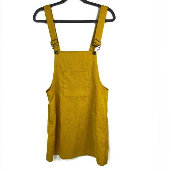 SHEIN Yellow Corduroy Overall Dress Jumper Size M - Picture 7 of 13